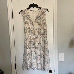 White Floral Flowy Dress